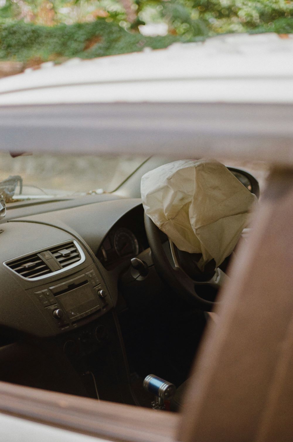 car with airbag deployed