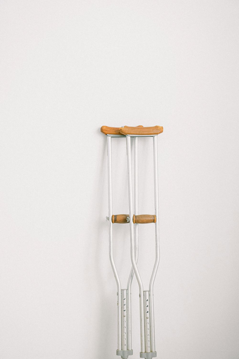 crutches against a wall