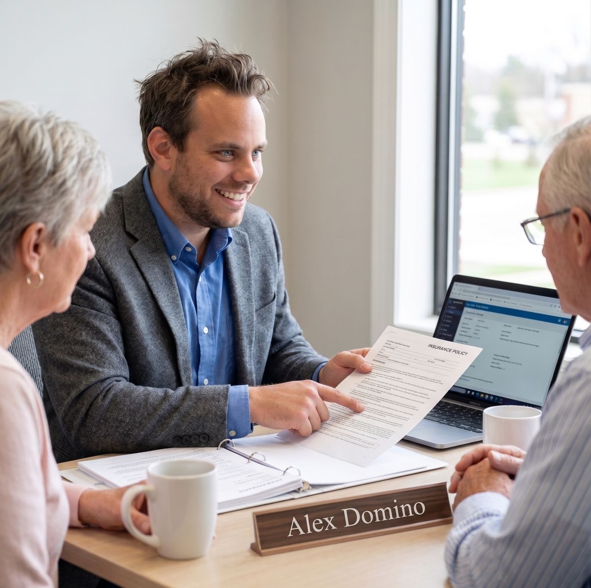 reviewing policies with customer
